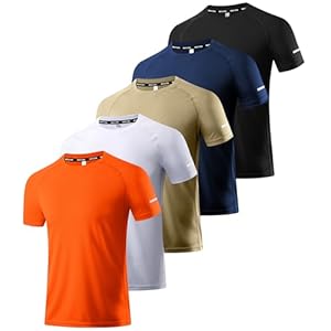 Boyzn 1, 3, 5 or 7 Pack Men’s Workout Running Shirts, Dry Fit Moisture Wicking T-Shirt, Gym Athletic Short Sleeve Tee Shirts