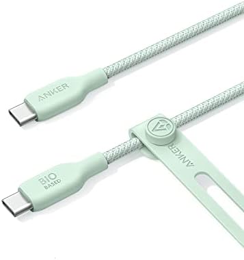 Anker Cabo USB C para USB C (240 W, 3 pés), cabo de carregador bio-trançado, carregamento rápido para iPhone 15/15 Pro, MacBook Pro 2020, iPad Pro 2020, iPad Air 4, Samsung Galaxy S23+/S23 Ultra,