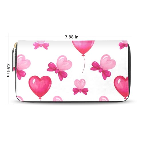 Long Wallets Leather Bifold Wallet for Women Love Balloon with Zipper Credit Card Holder Large Capacity2