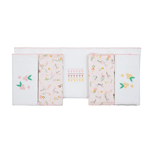 Fralda Papi Compose Bordada e Estampada para Bebê 70cm X 68cm Contém 05 Un