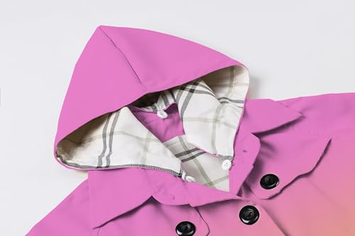 Image of Betusline Girl's Single Breasted Trench Coat Hooded Dress Coat Outerwear, 2-14 Years