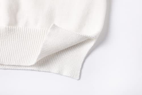 Ueloop Girl Cozy Cotton Button Down Cardigan Campure Sweater Slim Fit Light Weight Solid Color Basic Knit Sweater With Sturdy Buttons Size 11-12 10-12 11 12 Years Teen Girls White #TOP4