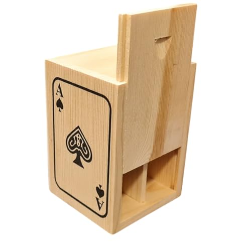 Wooden Double Compartment Playing Card Box Handmade Card Holder Storage Box Ideal for Organizing Decks of Cards, Storing 2 Decks of French Neapolitan Cards Scale 40 Burraco Poker