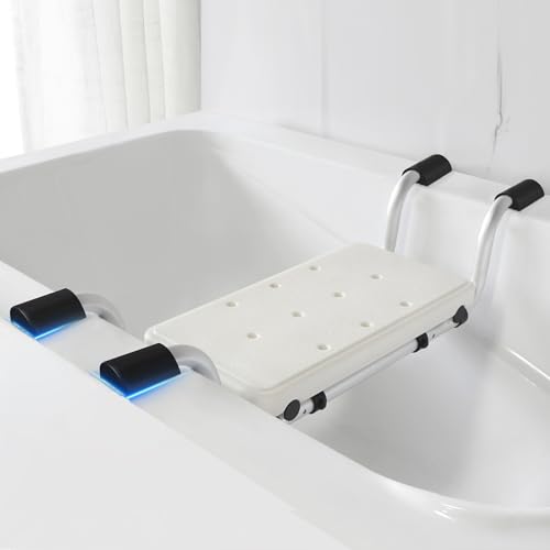 Badewannensitz Senioren mit flachen Antirutsch-Silikonauflagen & 1,5mm verstärktem Aluminiumrohr – Stabiles Badewannenbrett bis 150 kg, Verstellbar 71–81 cm Badewannensitz Senioren mit flachen Antirutsch-Silikonauflagen & 1,5mm verstärktem Aluminiumrohr – Stabiles Badewannenbrett bis 150 kg, Verstellbar 71–81 cm