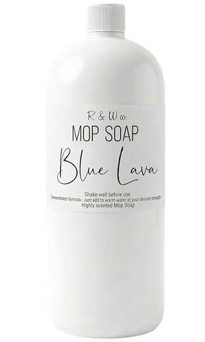 R&W CO. Original 32 oz Premium Mop Soap Blue Lava Scented Gentle Floor Cleaner for all Surfaces Non-Toxic Pet and Skin Safe Formula Streak-Free Shine