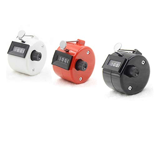 3PCS ABS Hand Held Tally Counters, Mechanical 4 Digit Golf Counter, Manual Plastic