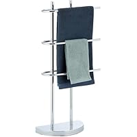 Unibos | Stainless Steel Finish & Rustproof Curved Free Standing Towel Stand, Rails, Holder & Towel Drying Rack For Bathroom