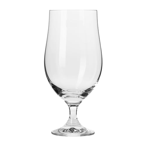 Image of KROSNO Beer Glasses Set of 6, 16.9 oz, Harmony Collection | Drinking Glasses, IPA, Pilsner, Ale, Drinking Set, Lead-Free Crystal, Beer Stein, Dishwasher Safe