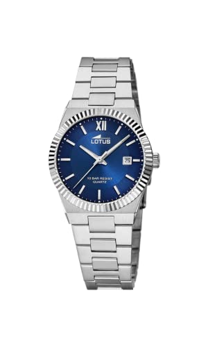 Montre femme Lotus acier inoxydable montre analogique quartz étanche avec calendrier