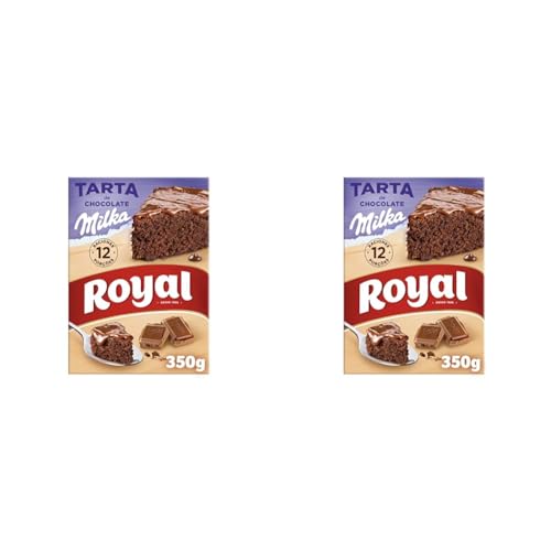 Royal Tarta de Chocolate Milka, Preparado en Polvo, 12 Raciones, 350g (Paquete de 2)