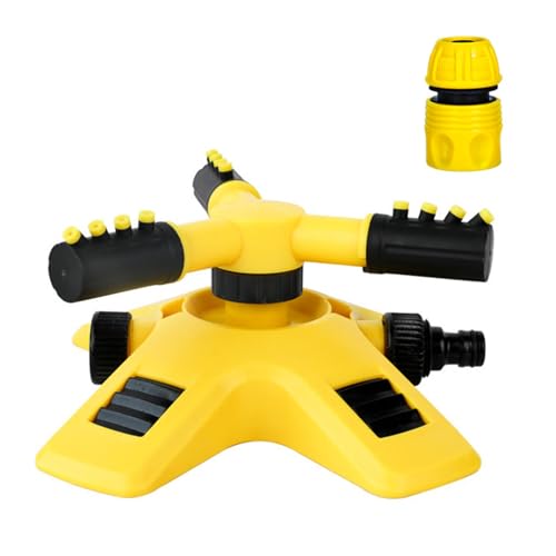 Automatic Garden Sprinkler with 360° Rotation – 3-Arm Adjustable Lawn Irrigation System, ABS Plastic, Easy Hose Attachment – for Lawns, Flower Beds B