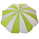 Creaciones Llopis ARW - Sombrilla de Playa UV50+ con 8 Varillas y 16 Paneles | Resistente al Viento | Varios Tamaños 180-240 cm | Rayas Pistacho, 240 cm