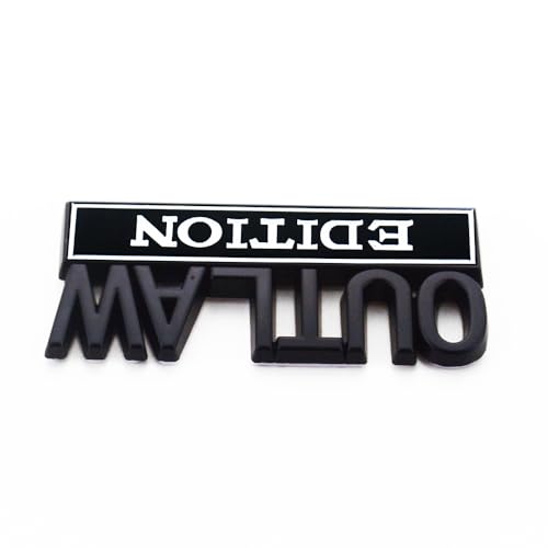 Image of 2Pc Outlaw Edition Emblem 3D Badge Stickers with Double Tape for Cars, Trucks, Motorcycles, Boats (Black White)