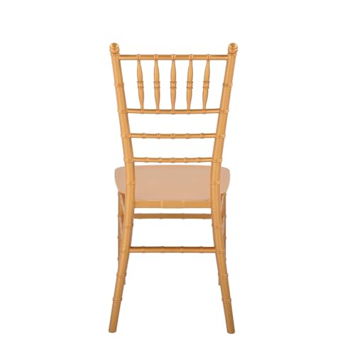 Image of Nilkamal Bliss Plastic Chair | Set of 2 | Royal Look with Balanced Posture Support | for Living Room, Dining Room, Garden, Cafes, Balconies, Weddings & Events | Shimmer Gold