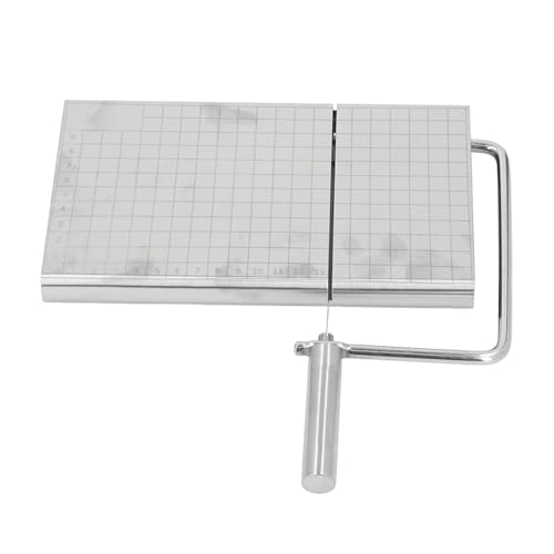 Stainless Steel Cheese Cutter Board with 5 Replacement Wires Multipurpose Precise Scale for Cheddar Butter Vegetables