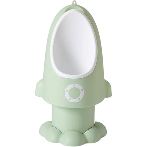 ULOVEJOYおまる 便器トイレトレーニング 小便器 トイレトレーナー ロケット形状 自立式 分離式 フック付き 高さ調節可能な 取り外し可能 取り付け簡単 子供用 男の子用 幼児男の子用 出産祝い プレゼント (グレー) (グリーン)