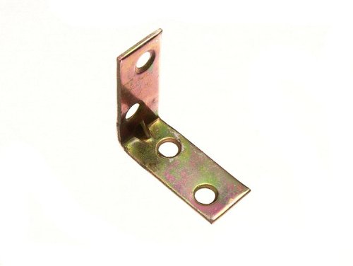 Corner brace angle équerre fixation 40mm acier zingué jaune pour meuble bois