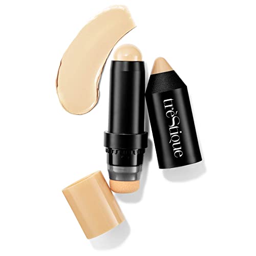 treStiQue Tinted Face Stick, Tinted Moisturizer with Built-In Foundation Sponge, Medium Coverage Foundation, Tinted Moisturizer Face Stick, Foundation Makeup