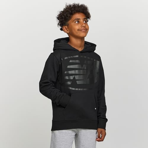 New Balance Boys Graphic Hoodie – Premium Comfy Cotton Blended Fleece Pullover Sweatshirt for Kids, Sizes 4-204