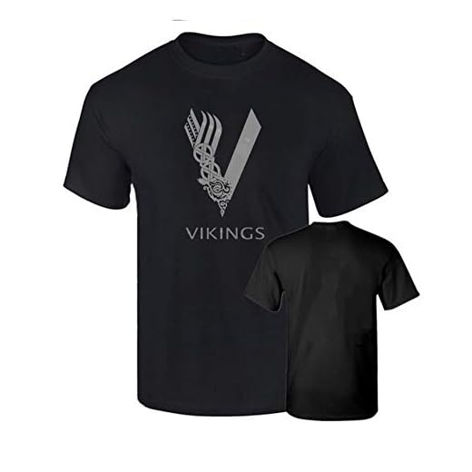 B & C Camiseta Vikings Vikingos Impresion Plateada Premium Algodon Calidad 190grs (XL)