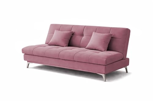 Image of Krancy Solid Wood 3 + 2 Seater Sofa Cum Bed with 2 Cushions | Convertible Wooden Couch for Living Room, Home & Office | Modern Designer Furniture | 3 Years Warranty | Move