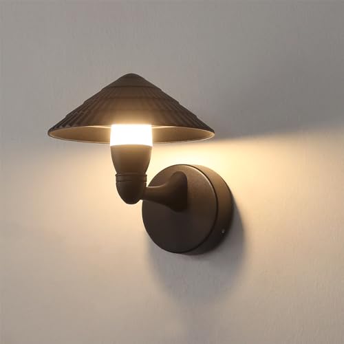 HLFVLITE LED Outdoor Wall Light, Black Aluminum Outside Wall Light, IP54 Waterproof Exterior Wall lamp for Porch Yard, Garage