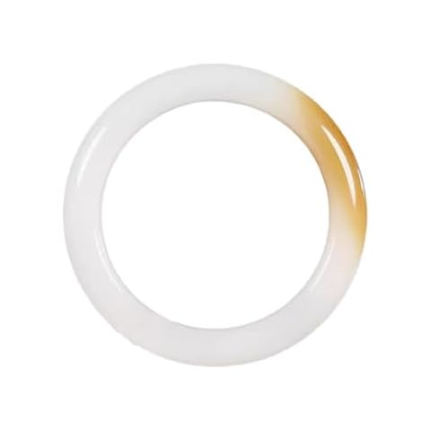 NBHUZEHUA White Jade Bangle Bracelet for Women Genuine Jade Bangle Natural Jade Stone Bangle Bracelet Feng Shui Bangle Yellow Woman Jade Bangle(Women Jade Bangle64, 58-59) Cover