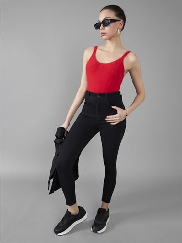 Image of Dolce Crudo Women's Skinny Fit High Rise Cropped Length Stretchable Denim Jeans