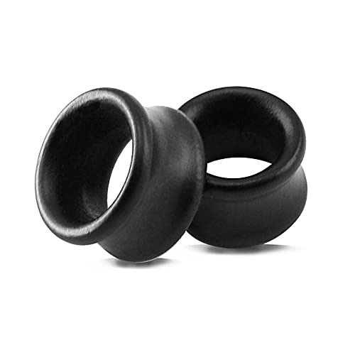 ZS Vintage Natural Brown Black Wood Organic Ear Tunnel Plugs Stretcher Gauges for Men and Women
