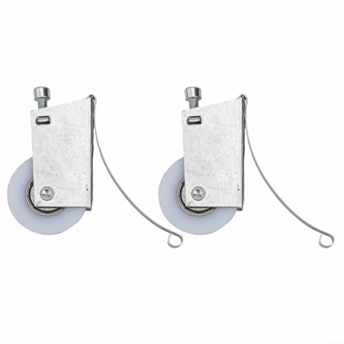 2pcs Wardrobe Sliding Door Wheels with Stainless Steel Outer Shell Double Wheel Design for Stability and Silent Sliding Suitable for Cabinet Door Replacement and Repair (Grooves Single)