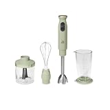 LUGBAR Beautiful 2-Speed Immersion Blender with Chopper & Measuring Cup Drew Barrymore (Sage Green)