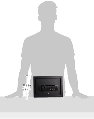 Diagram showing the dimensions of the Stack-On PDS-1500 Drawer Safe, indicating a width of 8.9 inches (22 cm).