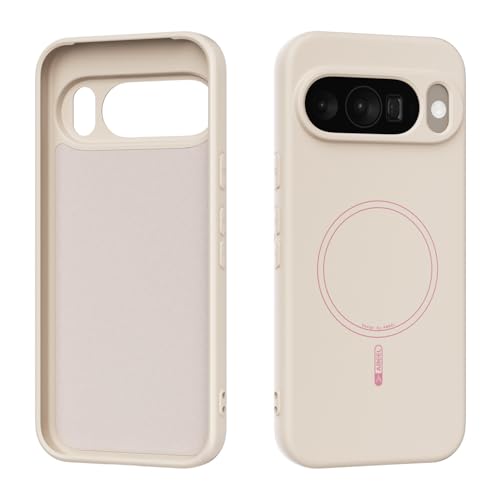 Coque Google Pixel 10 antichoc beige pour charger sans fil en voiture