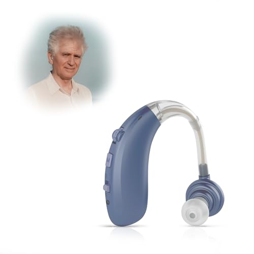 Britzgo appareil audio adapté aux personnes âgées, équipé d'une puce intelligente antibruit, offre une qualité sonore claire et est conçu pour une utilisation prolongée (1, bleu)