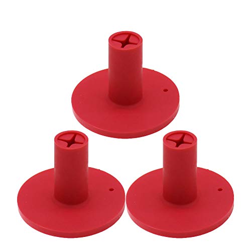 QHALEN Golf Rubber Tee Holder Set for Golf Driving Range Tee Practice Tool Pack of 3 (Red)
