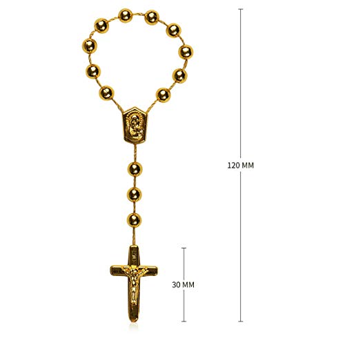 XINHUIDALSQ 50 Baptism Rosary Acrylic Mini Rosary Suitable for First Holy Communion & Baptism Party Gift - Gold