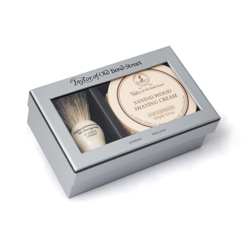 Taylor of Old Bond Street Pure Badger Brush & Sandalwood Bowl Box...