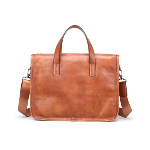 JSEIAJB Briefcase Horizontal Large Capacity Business Cowhide Handbag Computer Bag Business Bag