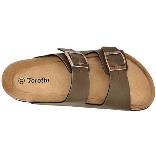 Image of Torotto Kids Sandals Boys Girls Slide Summer Non-slip Cork Glitter Toddler Slippers with Adjustable Straps for Indoor & Outdoor