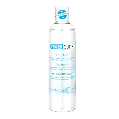Waterglide Gleitgel Kühlend | Wasserbasiertes Gleitgel für länger anhaltenden Spaß | Vegan | Geeignet für Sex-Spielzeug und Kondome | 300 ml Gel Flasche für Frau und Mann