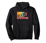 Evolution des Menschen Retro Badminton Evolution Badminton Pullover Hoodie