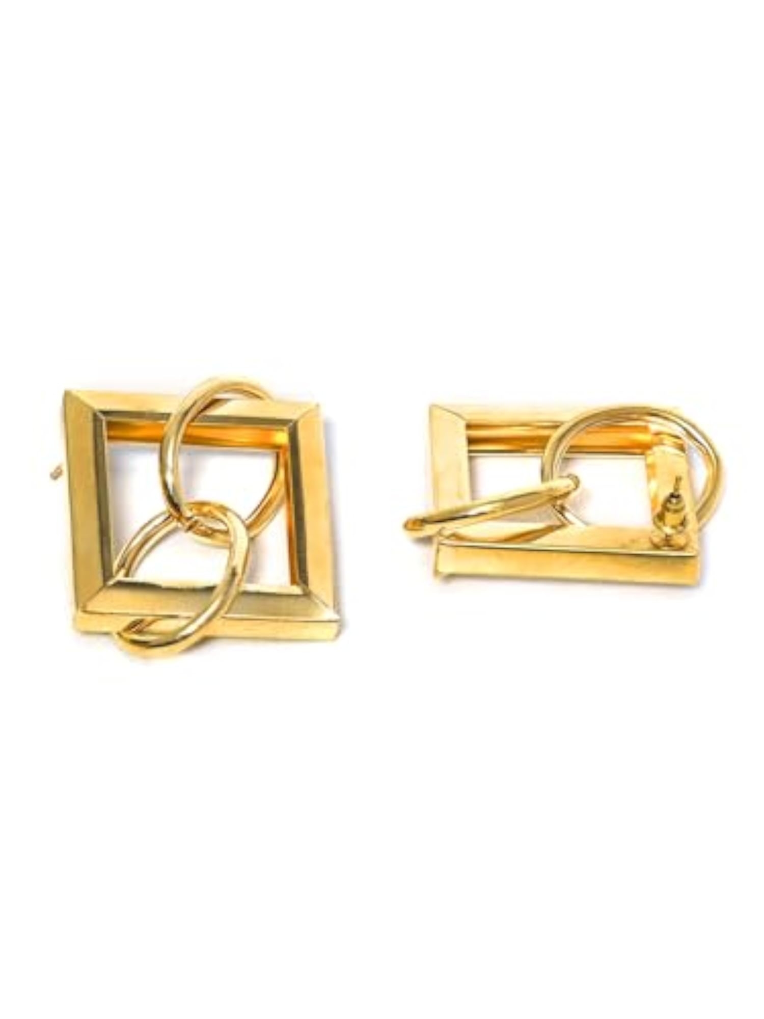 Women's Gold Plated Oxidised Jhumka Earrings, Antique Design