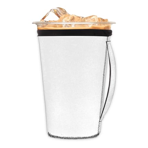 Tree Flower Landscape Reusable Neoprene Coffee Sleeve with Handle Insulated Iced Coffee Cup Holder Reduces Condensation Fits 24-28 oz Cups M