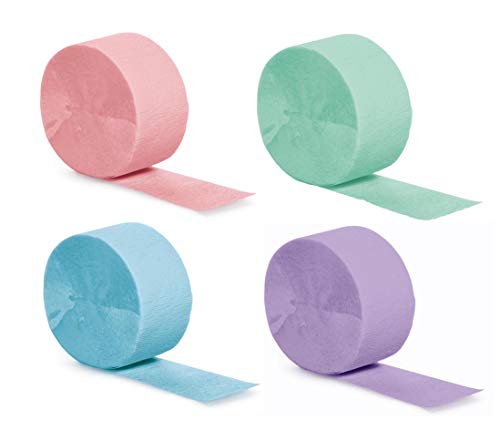 Pastel Rainbow Party Crepe Paper Streamers (4 Pack) #TOP17