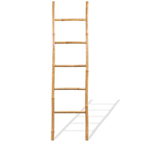 Échelle porte-serviettes en bambou haut de gamme de 150 cm avec finitions marron