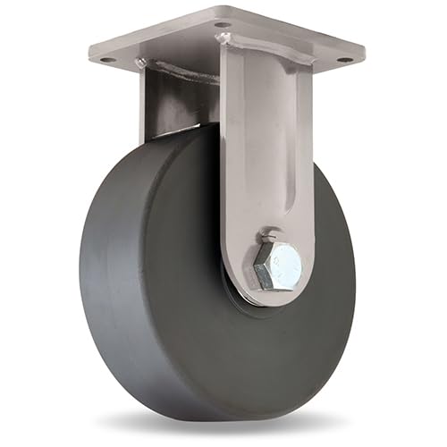 12" Hamilton-Maxi-Duty R-MD-124NYB Rigid Plate Caster, Nylast Wheel, 10,000 lbs