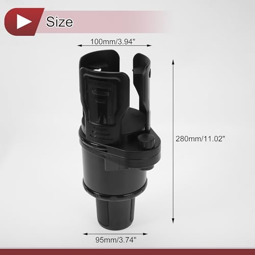 Portavasos para vehículo giratorio 360° 2 en 1 ABS negro miniatura 7
