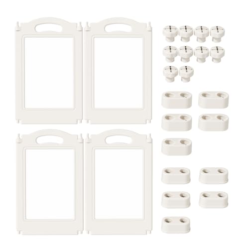 Image of Foldable Clear Acrylic Dog Playpen with Door, 23.6 inch Acrylic Puppy Playpen, Easy Assemble Indoor Pet Fence with White Frame, Clear Dog Playpen for Puppies & Animal (White, 23.6'H, 4 Panels)