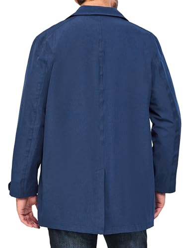 Image of Little Donkey Andy Men's Waterproof Mid-Length Trench Coat, Lightweight Long Rain Coat, Single Breasted Overcoat