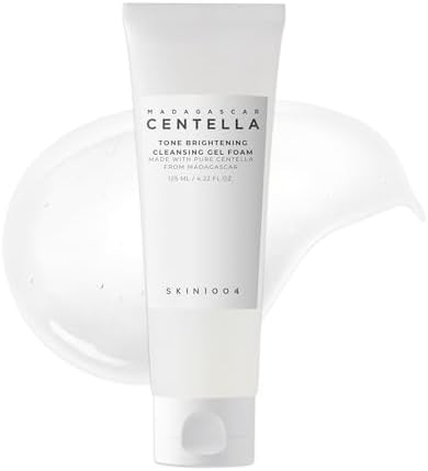 SKIN1004 Tone Brightening Cleansing Gel Foam, Makeup Remover, Face Cleanser with Centella Asiatica & MadeWhite, Korean Hydrating Gel Facial Cleanser for Clear & Radiant Skin, Korean Skincare, 125ml